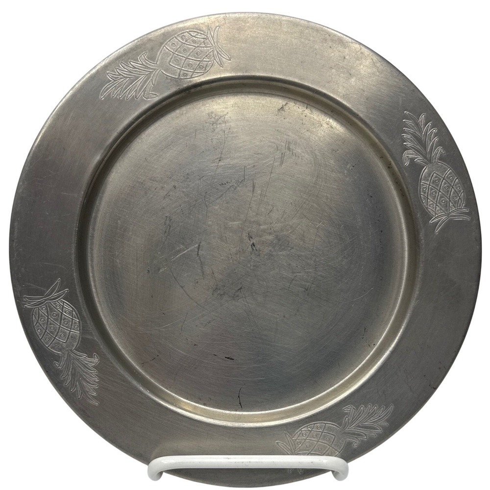 Vintage Connecticut House Pewter Pineapple Hospitality Charger Plate 8.25" READ‎